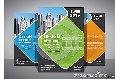 Business abstract vector template. Brochure design, cover modern layout, annual report, poster, flyer in A4 with colorful triangle Vector Illustration