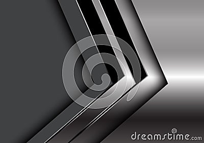 Abstract silver black arrow direction on dark grey blank space design modern futuristic background vector Vector Illustration