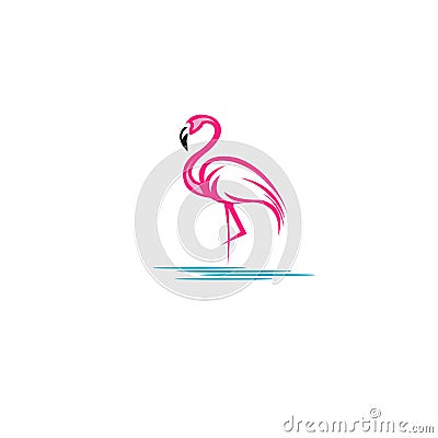 Flamingo logo design pink- Stock vector illustration Vector Illustration