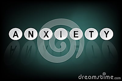 Word anxiety written on buttons. Vector Illustration