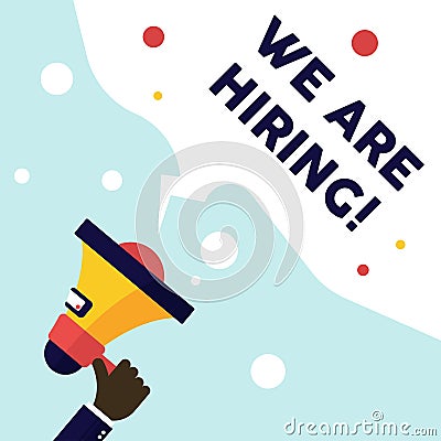 We are hiring vacancy open recruitment. Job vacancy banner. Open recruitment illustration Cartoon Illustration