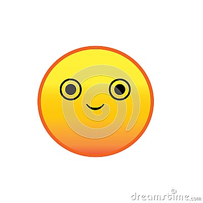 Yellow cute smiley face icon or button Stock Photo