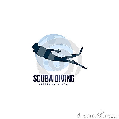 Scuba diving logo template vector. Diver logo concept Vector Illustration