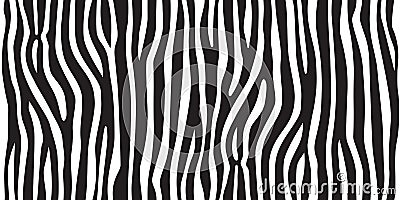 Stripe animal jungle texture zebra vector black white print background seamless repeat Vector Illustration