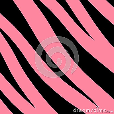 Stripe animals jungle tiger fur texture pattern black pink band Vector Illustration