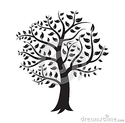 Black Tree Logo silhouette. Vector Illustration