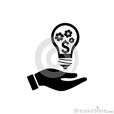 business, develop,setting, innovation, creative idea management black color icon Vector Illustration