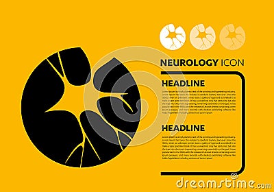 Nerve cell line icon neurology brain logo Vector Vector Illustration