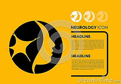 Nerve cell line icon neurology brain logo Vector Vector Illustration