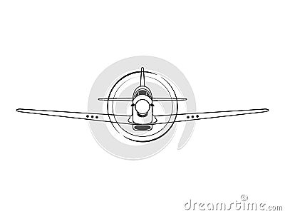 Fighter airplane front view vector illustration Vector Illustration