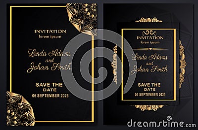 Invitation wedding luxury template gold Stock Photo