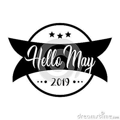 Hello may. greeting vector vintage lettering Vector Illustration