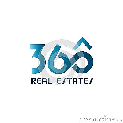 360 vector logo. Real estates emblem. Vector Illustration