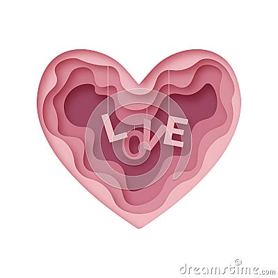 Love abstract paper cut vector eps 10 Stock Photo