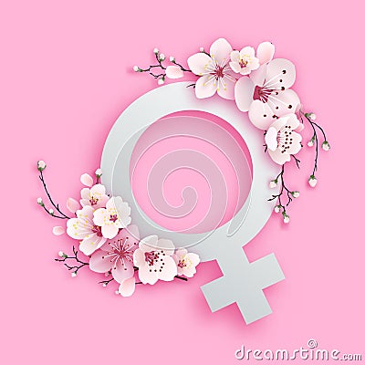 Women symbol paper cut eps 10 Stock Photo