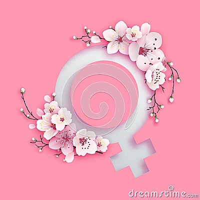 Women symbol paper art eps 10 Stock Photo