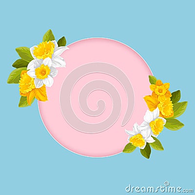 Round pink frame with flower eps 10 Stock Photo