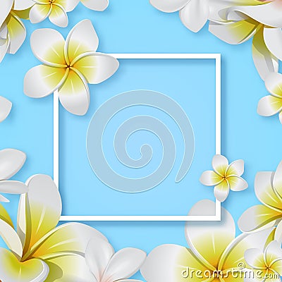 Creative tropical flower with frame vector eps 10 Cartoon Illustration