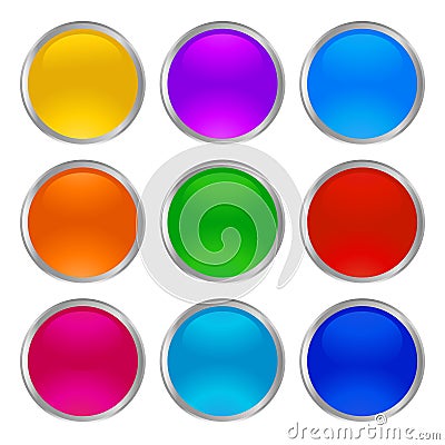 Buttons Glass Shiny new vector Vector Illustration