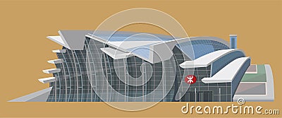 Vector graphic of Hong Kong West Kowloon Station Vector Illustration