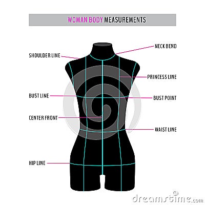 Woman body black mannequin Vector Illustration