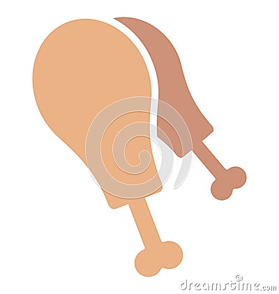 Print Chicken piece Isolated Vector icon which can easily modify or edit Stock Photo