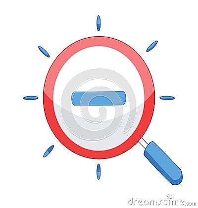 Zoom icon with a magnifying glass Stock Photo