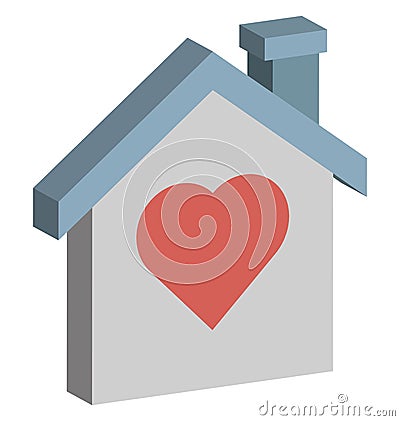 Home Love Isolated Isometric Vector icon which can easily modify or edit Stock Photo