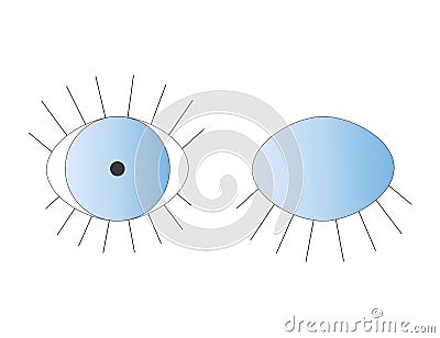 Open and close blue evil eye vector - symbol of protection Vector Illustration