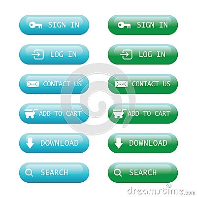 Set of important web button Vector Illustration