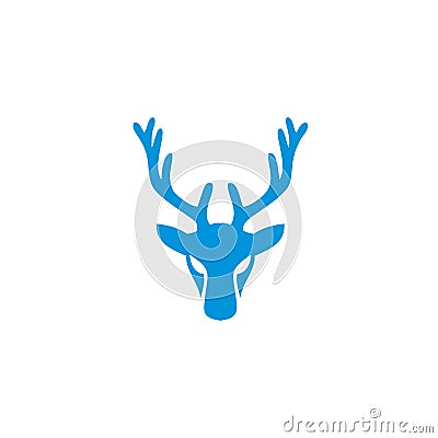 Head face luxury Deer blue logo icon designs vector illustration symbol template Cartoon Illustration