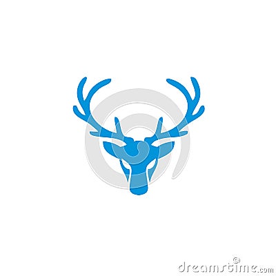 Head face luxury Deer blue logo icon designs vector illustration symbol template Cartoon Illustration