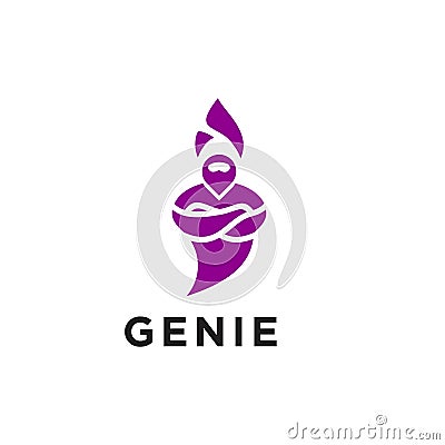 Genie character vector flat illustration design Cartoon Illustration