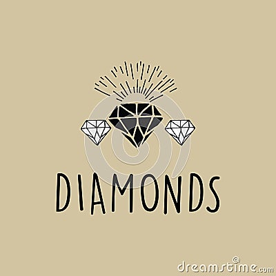 Exclusive diamonds vector with sun burst Vector Illustration