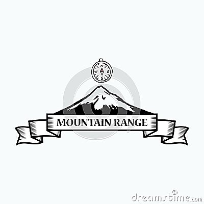 Template logo for adventure hiking Vector Illustration