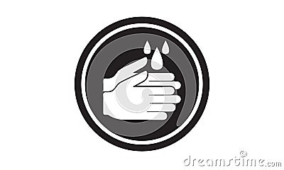 Black hand washing icon simple and elegant Vector Illustration