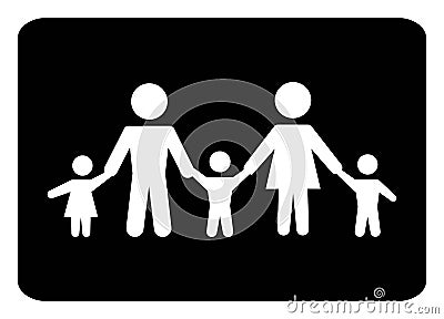 Little Family symbol drawing by Illustration Vector Illustration