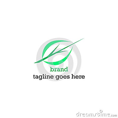 Simple and attractive leaf and twig logos Stock Photo