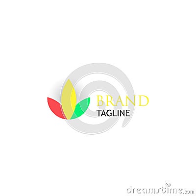 Simple and attractive three-color leaf logo Stock Photo