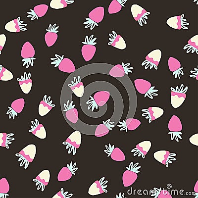 Strawberry seamless pattern for your design. Donut illustration Vector Illustration