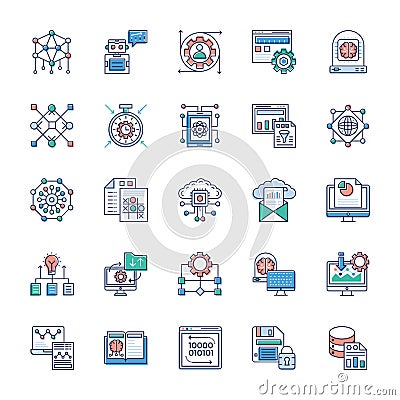 Set Of Modern Technology Icons Vector Illustration