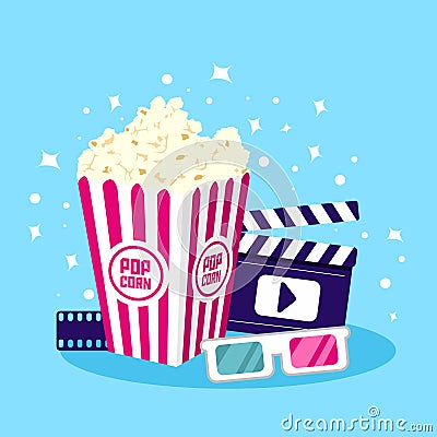 Movie Icon Vector Illustration. Item for Cinema and Film Vector Illustration