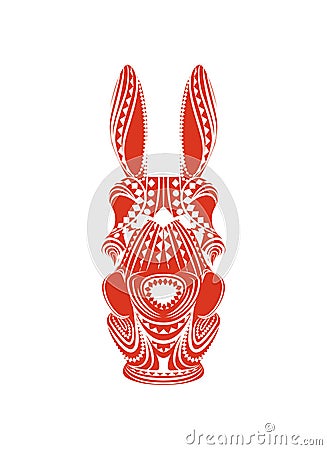 Ornamental eclectic mixed colorful art head donkey vector Vector Illustration