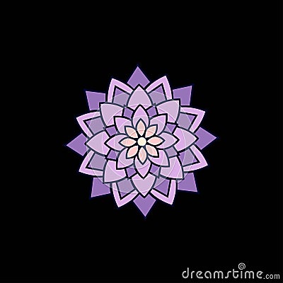 Mandala flower purple pattern Stock Photo