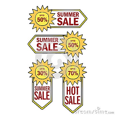 Summer sale presets template banner Vector Illustration