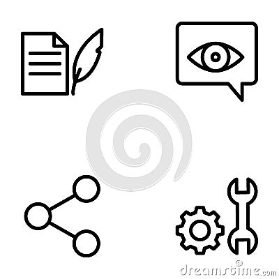 Bundle of Seo and Web line Vectors Vector Illustration