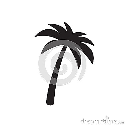 Palm tree icon vector logo coconut tree symbol sign tropical summer beach character cartoon illustration Cartoon Illustration