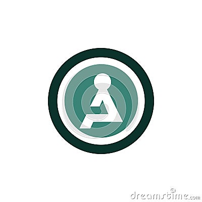 Sitting person icon logo concept Stock Photo