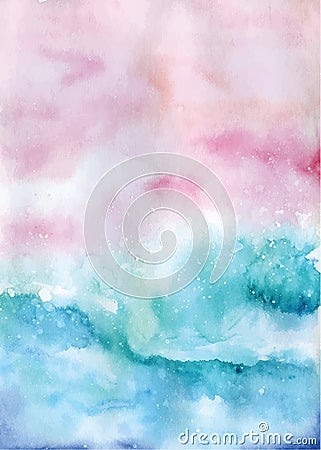 Watercolor beach top view abstract seascape illustration Vector Illustration