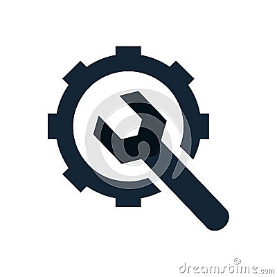 spanner, repair, hammer, wrench, industry, construction, screwdriver, equipment, service, maintenance, ax, gear, work tool icon Vector Illustration